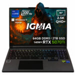 GameRaider IGNIA GR16 Intel Core i9-14900HX GeForce RTX 5070Ti 12GB 140W 64GB DDR5 2TB SSD 16 inç  2.5K QHD+ 300Hz FreeDos Gaming Laptop - Çanta Hediyeli