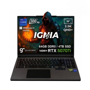 Gameraider Ignia Gr16 Intel Core I9 14900hx Geforce Rtx 5070ti 12gb 140w 64gb Ddr5 4tb Ssd 16 Inc 2 5k Qhd 300hz Freedos Gaming Laptop Canta Hediyeli Control Resonant Hediye