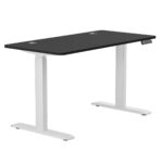 Karr Office O-Flex Çift Motorlu Elektrikli Yükseklik Ayarlı 140x70 Beyaz Ayak Siyah Tabla Çalışma Masası