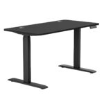 Karr Office O-Flex Çift Motorlu Elektrikli Yükseklik Ayarlı 140x70 Siyah Ayak Siyah Tabla Çalışma Masası