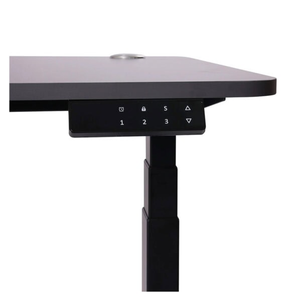 Yüksek teknolojili bilgisayar veya çalışma masası kontrol paneli, dokunmatik ekran ve kullanım düğmeleri ile modern tasarım, fonksiyonellik ve konfor sunar.