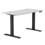 Karr Office O-Flex Çift Motorlu Elektrikli Yükseklik Ayarlı 160x80 Siyah Ayak Beyaz Tabla Çalışma Masası