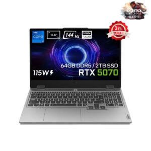 Lenovo Loq 15irx10 Intel Core I7 13650hx Geforce Rtx 5070 8gb 115w 64gb Ddr5 2tb Ssd 15.6 Inç Full Hd 144hz Ips Freedos Gaming Laptop (83je00ewtrv7) Control Resonant Hediyeli 1