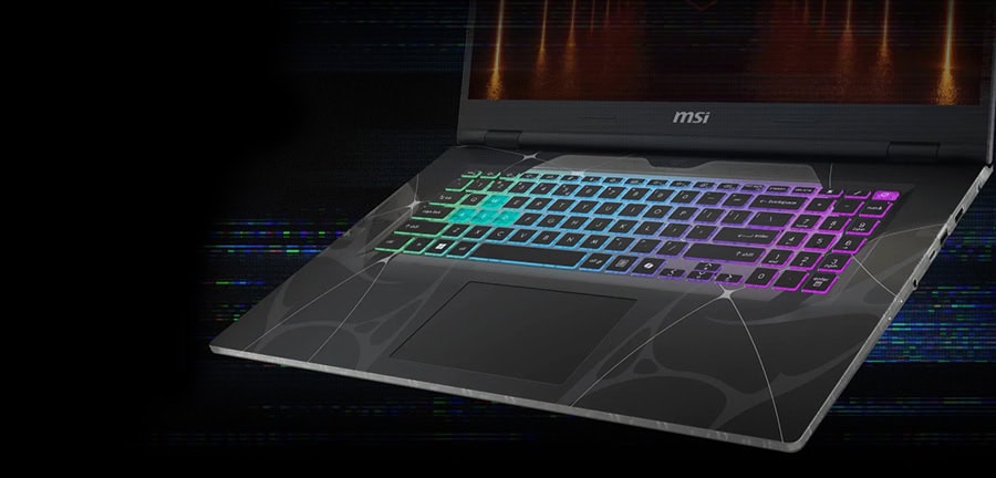 Dizüstü bilgisayar, oyun ve teknoloji, RGB ışıklı klavye, gamer laptop, MSI oyun laptopu, LED aydınlatmalı notebook.
