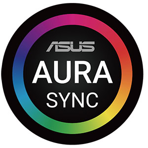 ASUS Aura Sync logosu, RGB aydınlatma ve renk uyumu özelliği ile oyun, ekran ve donanım bileşenlerini senkronize etmek için kullanılır. RGB ışıklandırma ve oyuncu ekipmanlarıyla uyumlu tasarım.