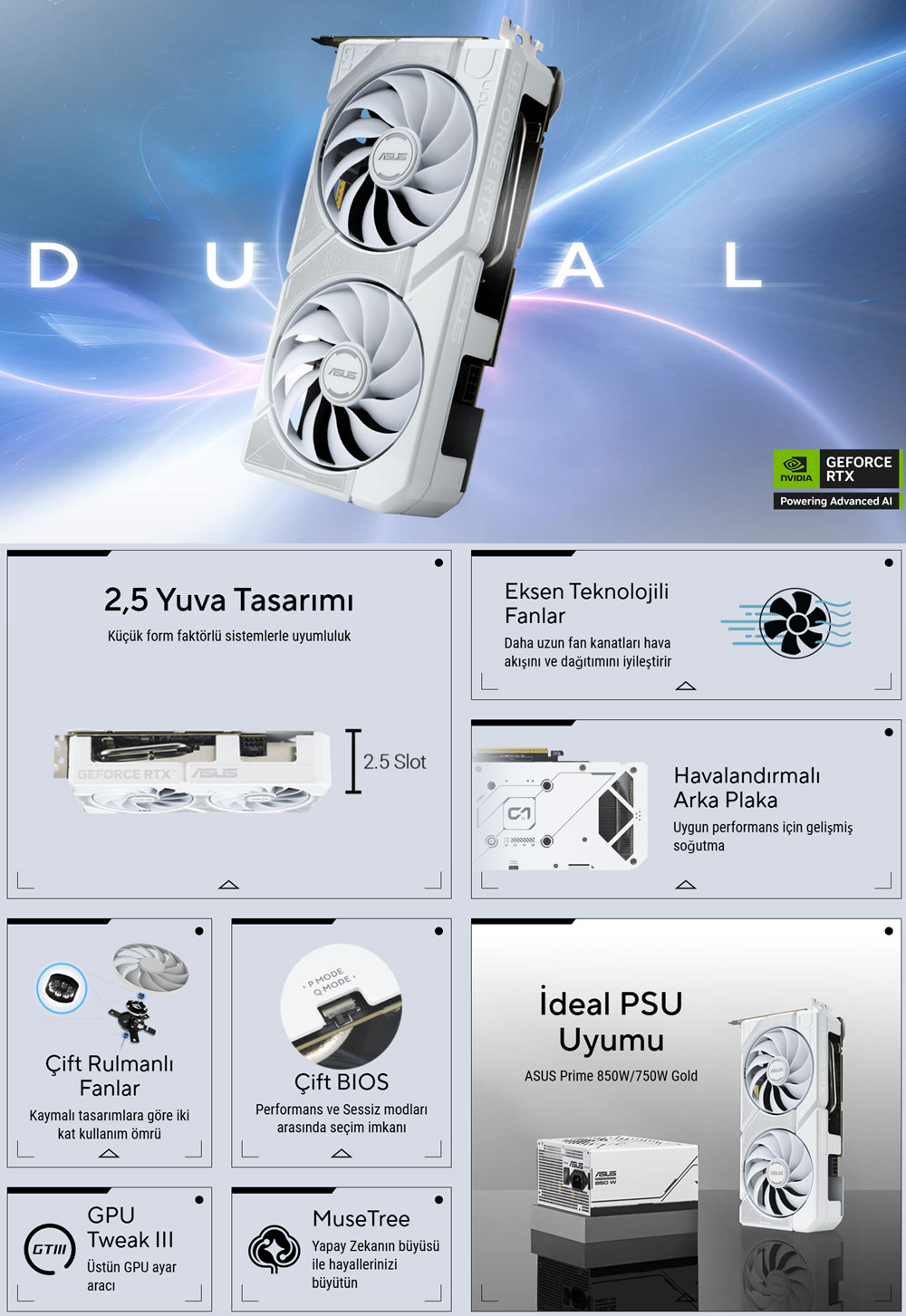 ASUS Dual GeForce RTX 5060 Ti 8GB GDDR7 White OC Edition H2