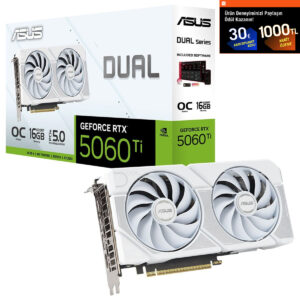 Asus Dual Geforce Rtx 5060 Ti 16gb Gddr7 White Oc Edition 128 Bit Dlss 4 Ekran Kartı 1