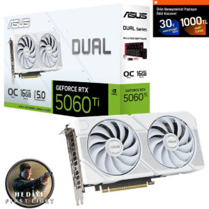 Asus Dual Geforce Rtx 5060 Ti 8gb Gddr7 White Oc Edition 128 Bit Dlss 4 Ekran Kartı 007 First Light Hediyeli 1