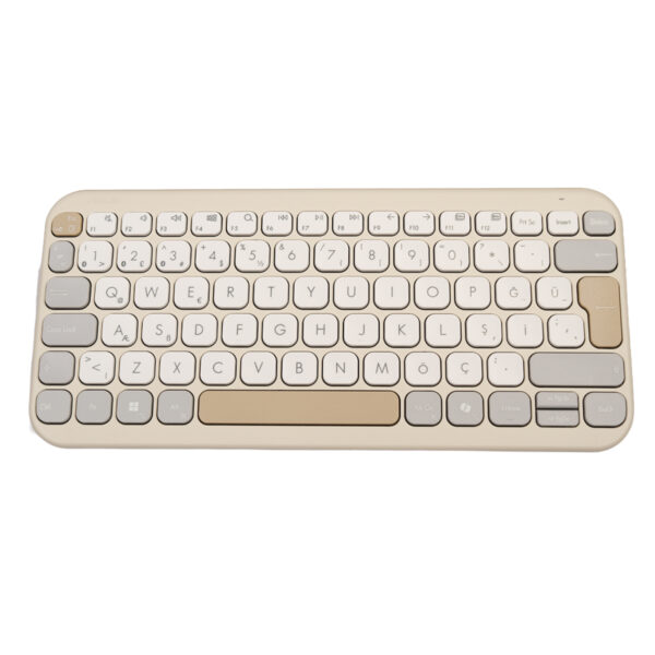 Asus Marshmallow Kw100 Bej Kablosuz Türkçe Mac Uyumlu Klavye 1