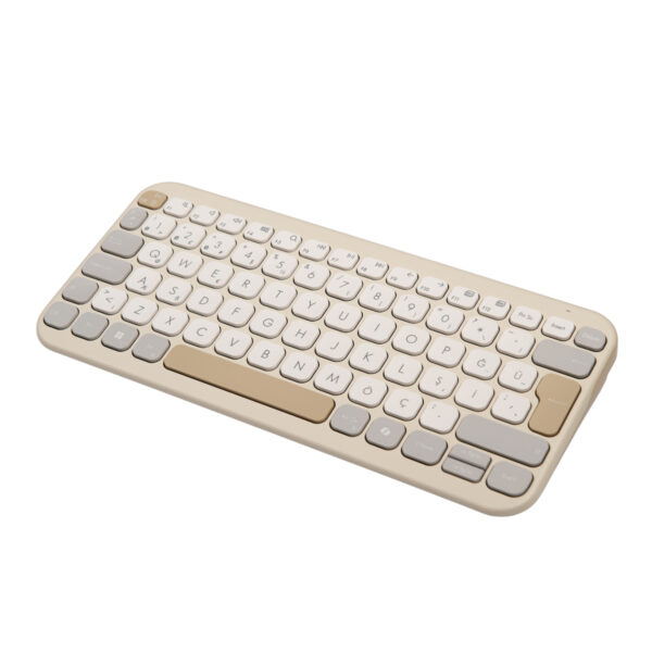 Asus Marshmallow Kw100 Bej Kablosuz Türkçe Mac Uyumlu Klavye 2