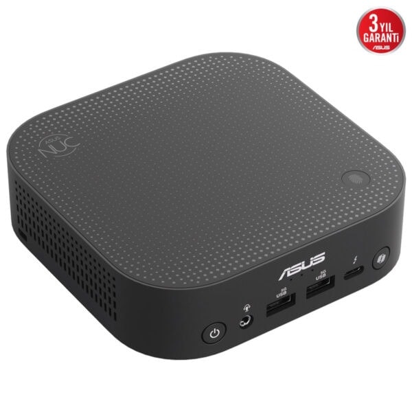 Yüksek performanslı ASUS NUC mini bilgisayar, portlar ve hızlı bağlantı özellikleriyle gaming ve ofis kullanımı için ideal.