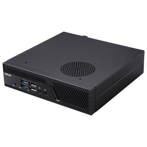 Yüksek performanslı mini bilgisayar, Asus markalı küçük form faktörlü PC, çoklu USB portları ve iyi hava akışına sahip tasarım, oyun ve ofis kullanımı için uygun.