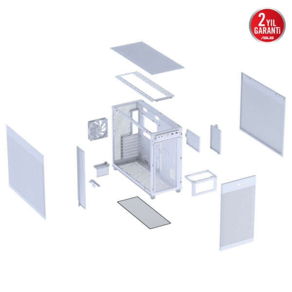 Asus Prime Ap303 Beyaz Mesh Panel 1x120m Fan Usb 3.2 Mid Tower Atx Gaming Kasa 15