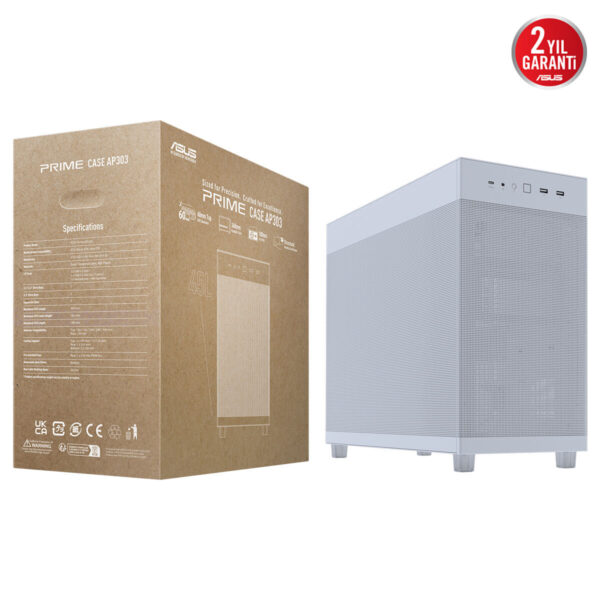 Asus Prime Ap303 Beyaz Mesh Panel 1x120m Fan Usb 3.2 Mid Tower Atx Gaming Kasa 17