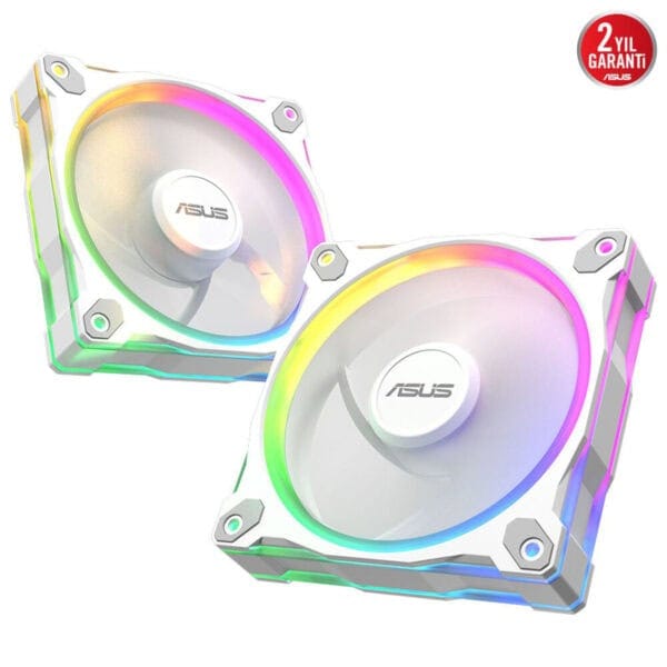 Yüksek kaliteli RGB aydınlatmalı Asus bilgisayar kasası fanları, şık tasarımı ve güçlü soğutma performansıyla oyun ve bilgisayar sistemleri için ideal.