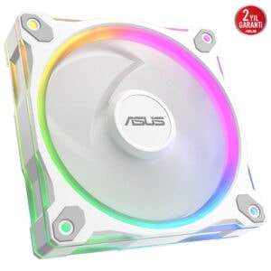 Yüksek performanslı ASUS RGB aydınlatmalı PC kasa fanı, oyun ve bilgisayar sistemleri için dayanıklı ve şık soğutma çözümü. 2 yıl garanti ile uzun ömürlü kullanım sağlar.