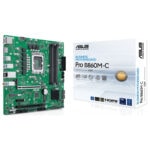 ASUS Pro B860M-C-CSM 8666MHz (OC) DDR5 Soket LGA1851 M.2 HDMI DP mATX Anakart