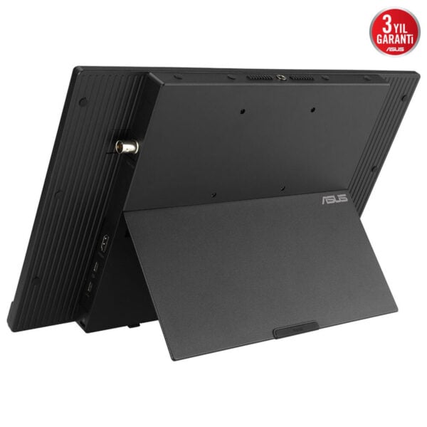 Kenar görünümle Asus black taşınabilir tablet bilgisayar, HDMI ve diğer giriş çıkış portlarıyla gaming ve ofis kullanımı için ideal.