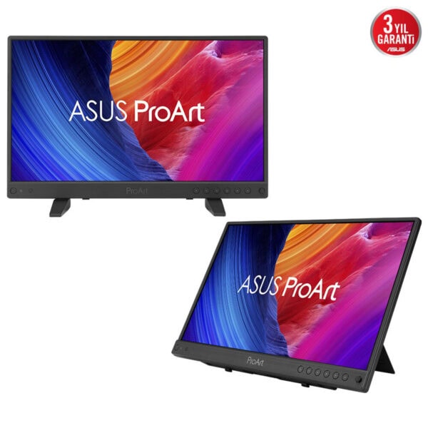 Yüksek çözünürlüklü ASUS ProArt monitörler, profesyonel renk doğruluğu ve geniş renk yelpazesi ile yaratıcı çalışmalar için ideal. Dayanıklı tasarım ve ayarlanabilir stand özellikleriyle ofis ve stüdyo ortamlarına uygundur.