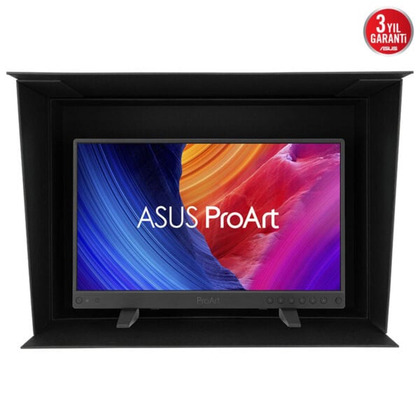 Güzelce tasarlanmış ASUS ProArt grafik ekran monitörü, profesyonel grafik ve tasarım işleri için yüksek çözünürlük ve renk doğruluğu sağlar.