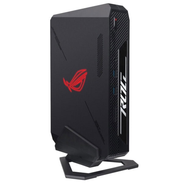 Yüksek performanslı gaming masaüstü bilgisayarı, ROG logo ışığıyla şık tasarım, güçlü donanım ve geniş bağlantı portları ile oyun tutkunlarının tercihi.