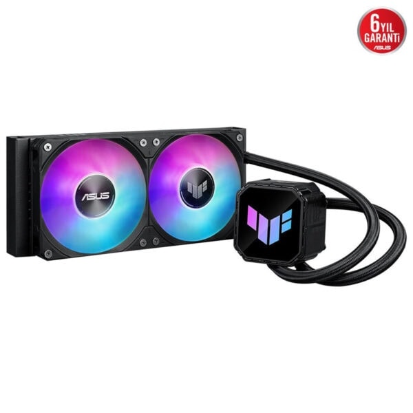 Yüksek performanslı Asus ROG liquid CPU soğutucu, RGB aydınlatmalı fanlar ve gelişmiş soğutma teknolojisi ile oyun ve bilgisayar sistemleri için ideal, 6 Yıl Garanti.