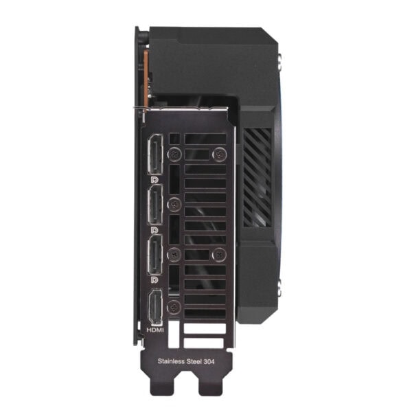 Yüksek performanslı oyun ekran kartı çıkış portları, HDMI ve HDMI ile bağlantı, soğutma sistemi ile donatılmış, dayanıklı çelik malzemeden yapılmış, bilgisayar donanımları ve grafik kartları için ideal.