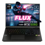GameRaider FLUX GR16 AMD Ryzen 9-8940HX GeForce RTX 5060 8GB 115W 32GB DDR5 2TB SSD 16 inç 2.5K QHD+ 180Hz FreeDos Gaming Laptop - Çanta Hediyeli