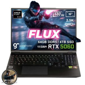 Gameraider Flux Gr16 Amd Ryzen 9 8940hx Geforce Rtx 5060 8gb 115w 64gb Ddr5 4tb Ssd 16 Inç 2.5k Qhd+ 180hz Freedos Gaming Laptop Çanta Hediyeli 007 First Light Hediyeli 1