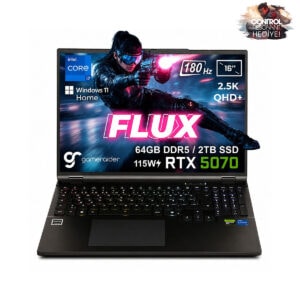 Gameraider Flux Gr16 Intel Core I7 14650hx Geforce Rtx 5070 8gb 115w 64gb Ddr5 2tb Ssd 16 Inç 2.5k Qhd+ 180hz Freedos Gaming Laptop Çanta Hediyeli Control Resonant Hediyeli 1
