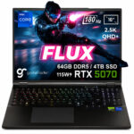 GameRaider FLUX GR16 Intel Core i7-14650HX GeForce RTX 5070 8GB 115W 64GB DDR5 4TB SSD 16 inç 2.5K QHD+ 180Hz FreeDos Gaming Laptop - Çanta Hediyeli