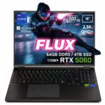 GameRaider FLUX GR16 Intel Core i9-14900HX GeForce RTX 5060 8GB 115W 64GB DDR5 4TB SSD 16 inç 2.5K QHD+ 300Hz FreeDos Gaming Laptop - Çanta Hediyeli