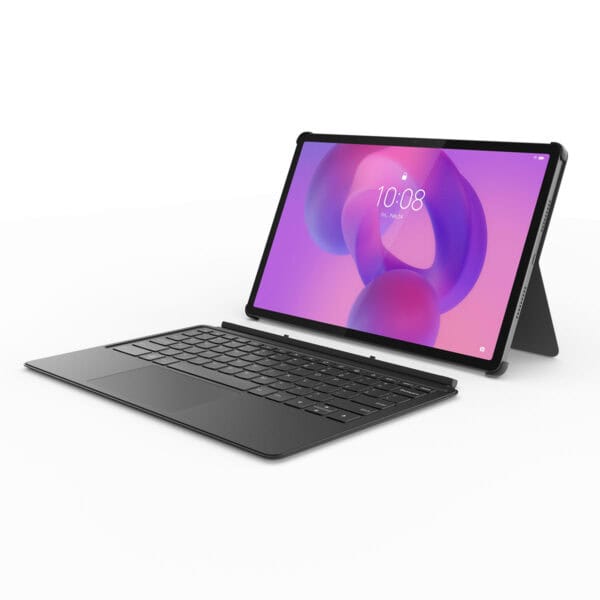 Yüksek çözünürlüklü tablet ve klavye seti, oyun ve çalışma için ideal, portatif ve hafif tasarım, modern ekran ve ergonomik klavye özellikleriyle dikkat çekiyor.