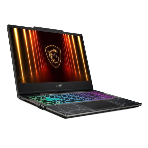 Yüksek performanslı gaming laptopu, RGB aydınlatmalı klavye ve şık tasarım, MSI markası, profesyonel gaming ve oyun severler için ideal, güçlü donanım ve görsel kalite.
