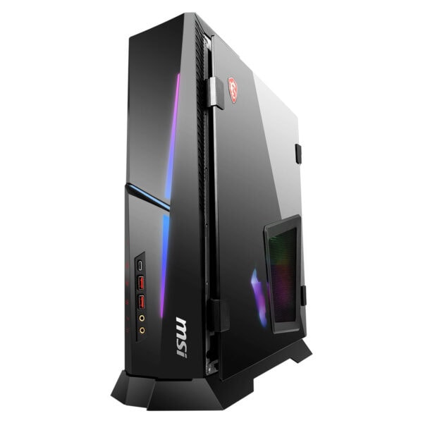 Yüksek performanslı oyun bilgisayarı, MSI markası, RGB aydınlatmalı kasa, modern donanım özellikleri, yüksek çözünürlüklü grafikler ve hızlı işlemci ile oyun severler için ideal.