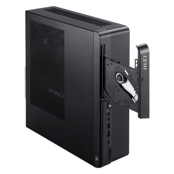 Yüksek performanslı gaming bilgisayarı, ön panelinde çeşitli bağlantı noktaları ve optik sürücü ile modern oyunlar ve içerik üretimi için ideal.