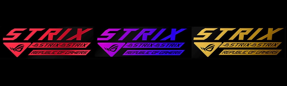 ŞTRIX ASUS ROG Strix Republic of Gamers logo renkli tasarım.