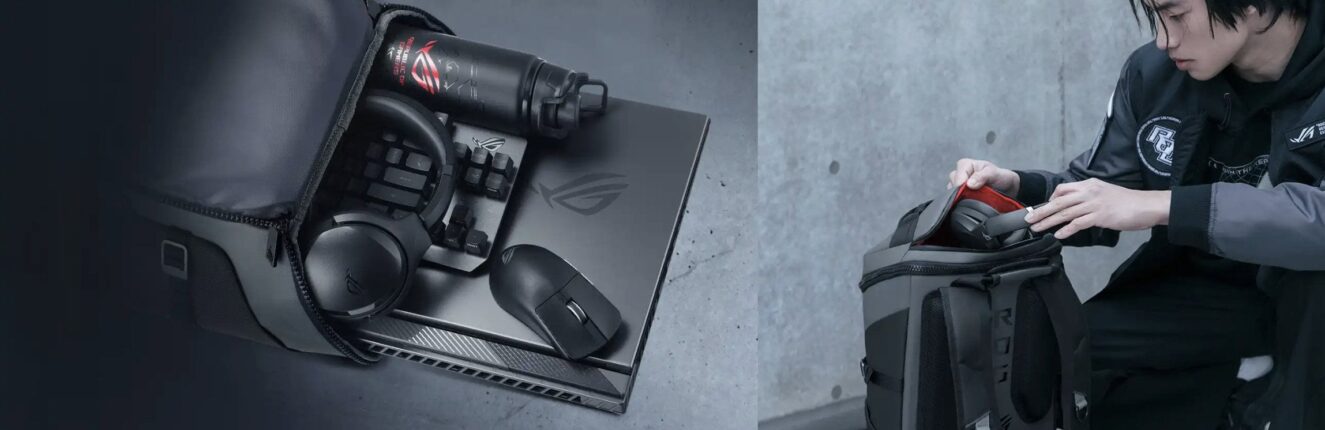 Alt metin: Oyuncu için taşınabilir oyun ekipmanları ve gaming çantası, yüksek kaliteli kulaklıklar, mouse ve klavye, oyun tutkunları için ideal taşımacılık çözümleri.