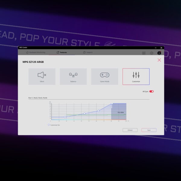 MSI MPG EZ120 ARGB Black 3’lü Kasa Fanı H9