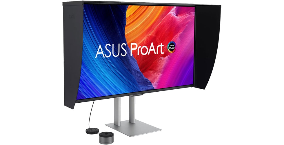 ASUS ProArt 4K OLED monitör, profesyonel grafik ve video düzenleme için mükemmel netlik ve renk doğruluğu sağlar, oyun ve tasarım tutkunları için ideal yüksek performans monitörü.
