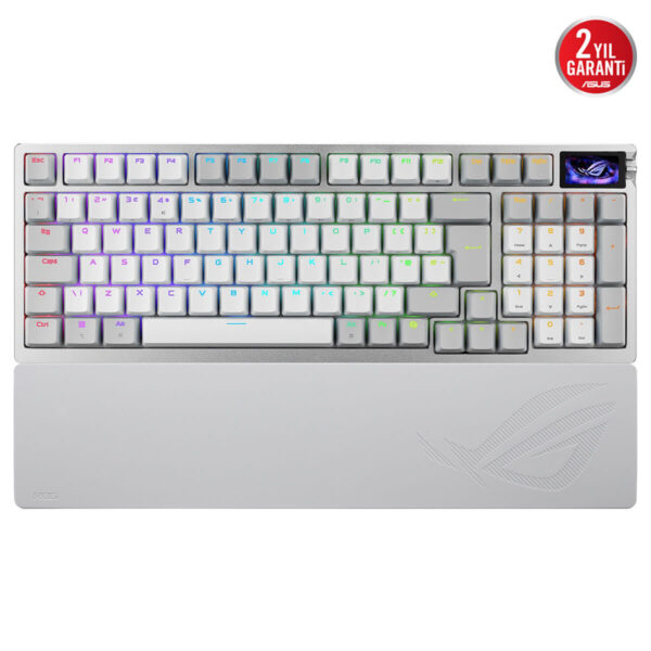 Asus Rog Azoth 96 He White 8k Hz Rog Hfx V2 Manyetik Switch Hall Effect Rgb Kablosuz Hotswap İngilizce Mekanik Gaming Klavye 2