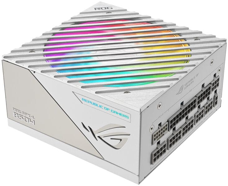 ROG LOKI SFX-L 850W Platinum White Edition Yüksek performanslı ROG Strix 850W güç kaynağı, RGB aydınlatmalı tasarımıyla gamer bilgisayarları için ideal, stabil güç sağlar, oyun ve yüksek performans gerektiren uygulamalar için tasarlanmış.