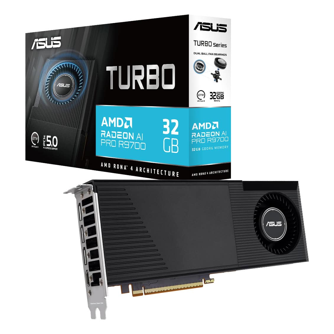 ASUS Turbo serisi AMD Radeon AI Pro R9700 ekran kartı, soğutucu fan ve yüksek hız performansı ile dikkat çekiyor. 32 GB GDDR6 hafıza, PCIe 5.0 uyumu ve dayanıklı yapısı ile oyun ve grafik işlemlerinde üstün başarı sağlar. Gelişmiş soğutma teknolojisi ve bağlantı noktalarıyla en yeni teknolojilere uyum sağlar. Oyun tutkunları ve profesyonel kullanıcılar için tasarlanan bu ekran kartı, yüksek grafik gücü ve güvenilirliğiyle öne çıkar.