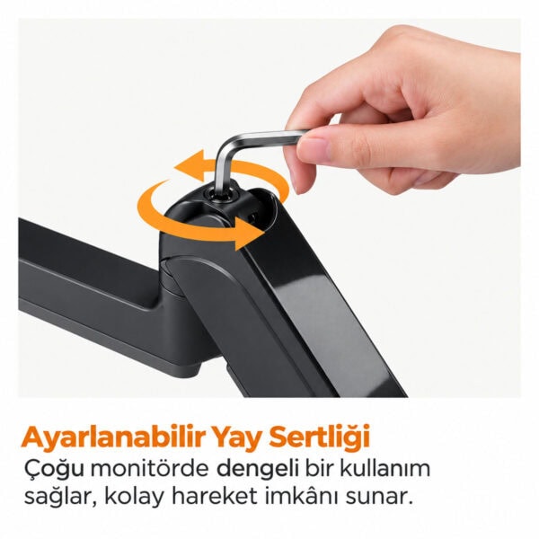 Brateck 17 32 Inç Uyumlu İki Kollu Yükseklik Ayarlı Amortisörlü Monitör Kolu (ldt48 C024) 4
