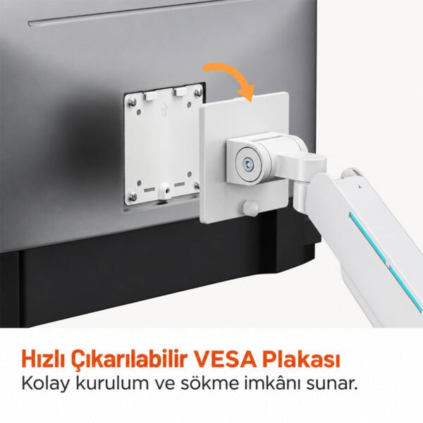 Brateck 17 49 Inç Uyumlu Rgb Amortisörlü Beyaz Monitör Kolu (ldt85 C012l) 14