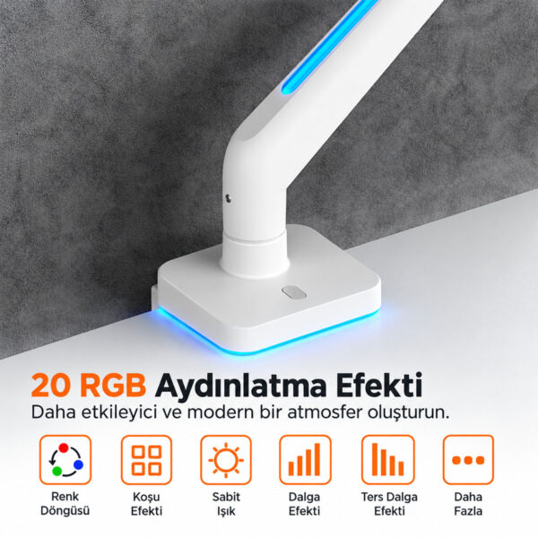 Brateck 17 49 Inç Uyumlu Rgb Amortisörlü Beyaz Monitör Kolu (ldt85 C012l) 17