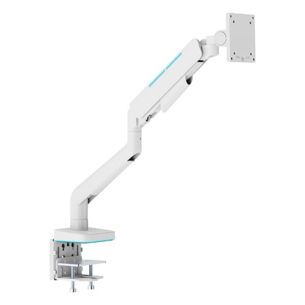 Yükseklik ayarlı bilgisayar ve telefon ekran tutucu, ergonomik monitör standı, ayarlanabilir kol ve masaüstü montajlı, modern ve hafif tasarım, ofis ve ev kullanımı için uygun.