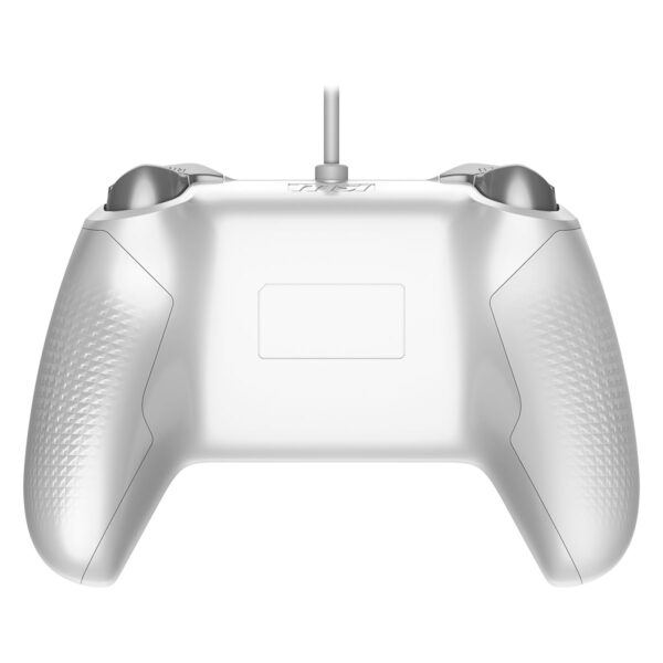 Yüksek kaliteli beyaz oyun kumandası, ergonomik tasarım ve dokunma sensörleriyle donatılmış, konsol ve PC uyumlu, oyun tutkunları için ideal.