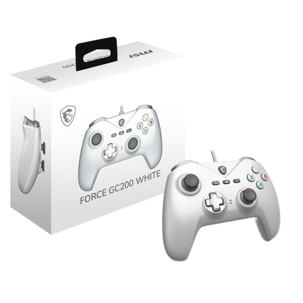 Yüksek kaliteli beyaz oyun kontrolcü ve kutu, Force GC200 White model, tam uyumlu konsol ve PC için, yüksek performans ve konforlu oyun deneyimi sağlar.