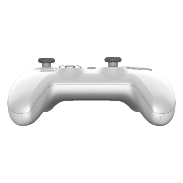 Yapay zeka ile tasarlanmış beyaz oyun konsolu kumanda kontrolü, yüksek çözünürlüklü görüntü ve oyun tutkunlarına özel tasarım. Güncel oyun konsolu modelleri ve aksesuarları hakkında bilgiler.